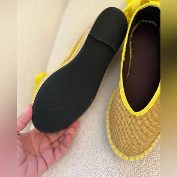 Flabelus Yellow Espadrille Flats - Picture 2 of 5
